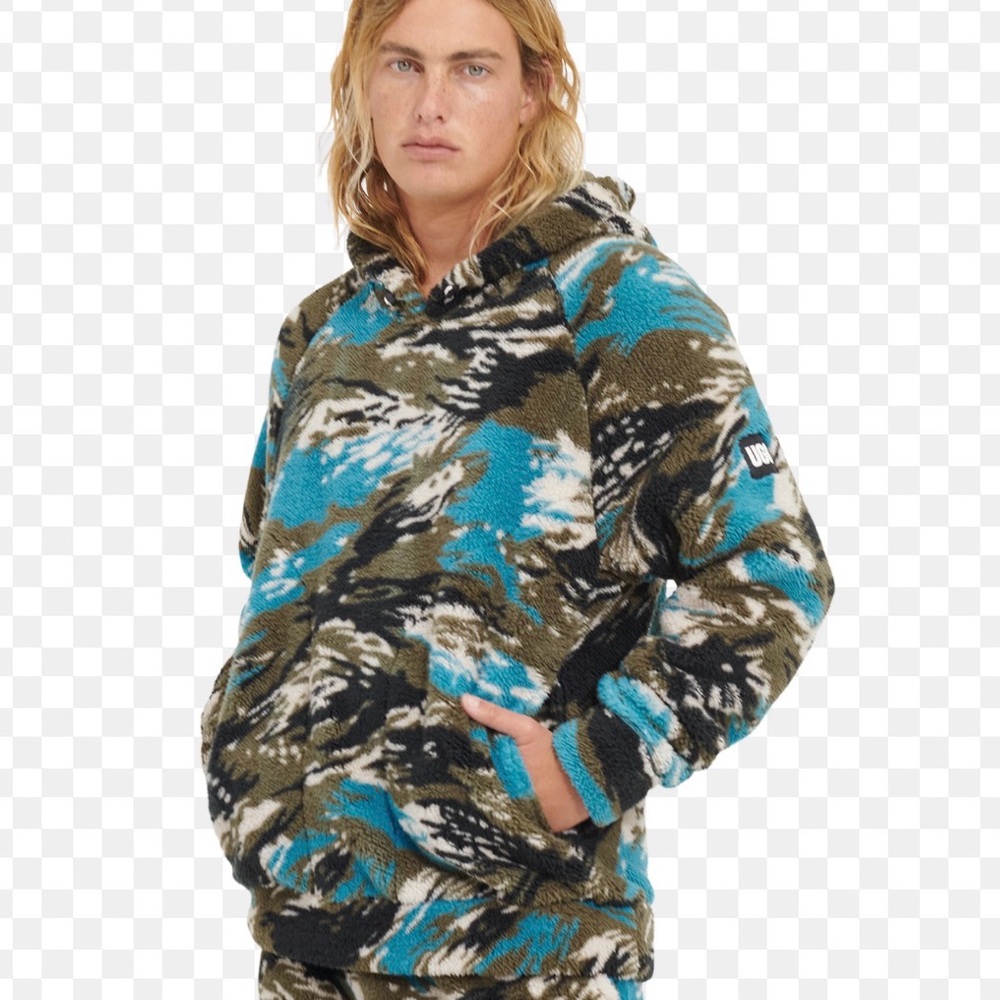 UGG Men's Dannen Sherpa Hoodie in a camouflage pattern
